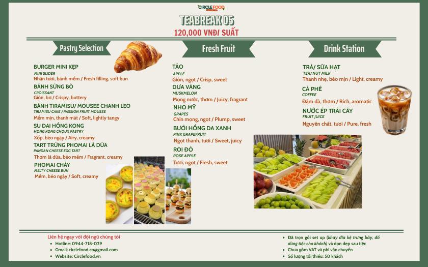Menu Teabreak 05 dành cho triển lãm