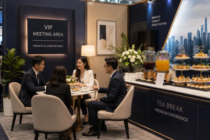 Sắp xếp thêm khu vực teabreak trong nơi tiếp đón khách hàng giúp tăng sự riêng tư dành cho khách