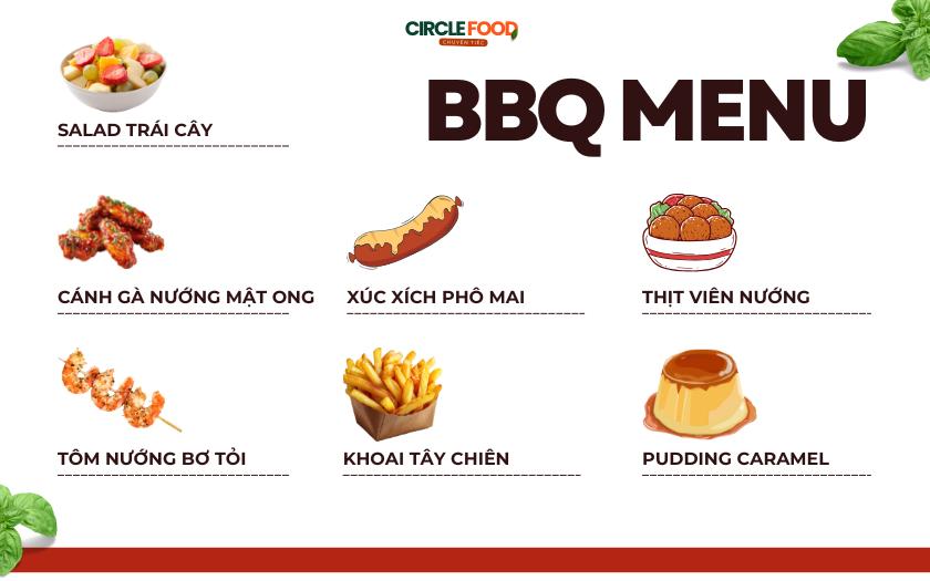 Thực đơn tiệc BBQ đảm bảo dinh dưỡng cho cả người lớn và trẻ em