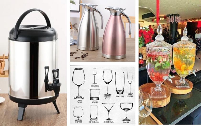 Các dụng cụ phục vụ đồ uống trong tiệc trà