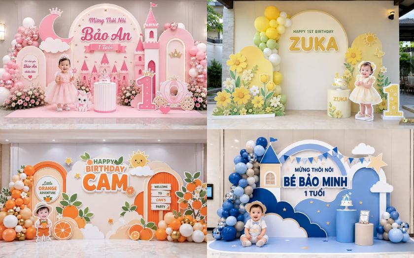 Concept tiệc thôi nôi cho bé trai và bé gái (Nguồn: AZparty)