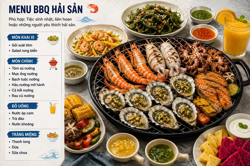 Menu BBQ hải sản