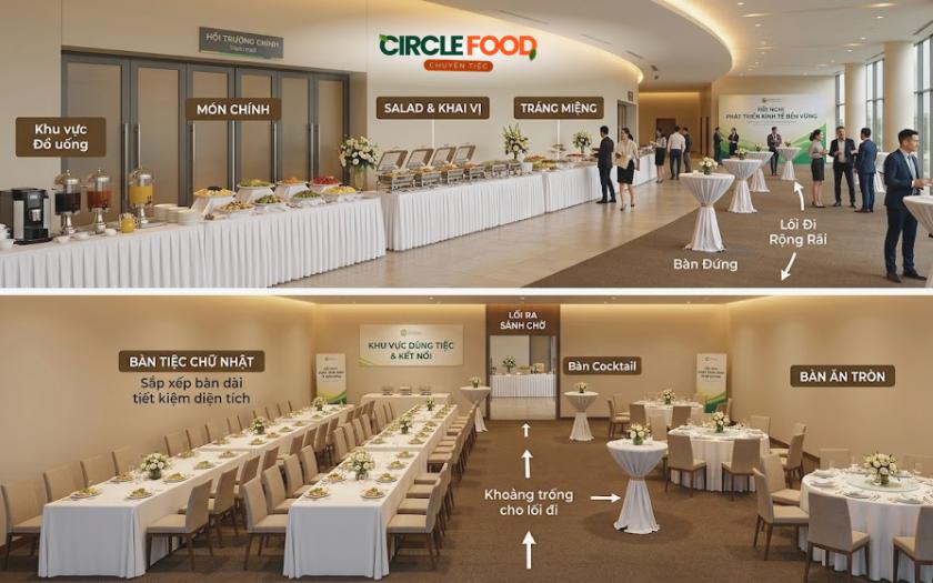 Tiệc ngọt được setup tại khu vực sảnh chờ của hội nghị