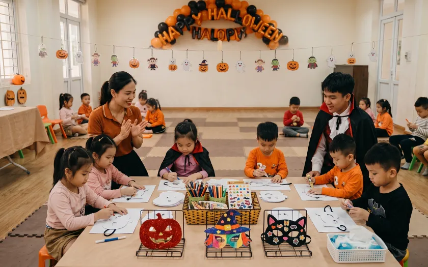 Hoạt động tô màu mặt nạ giúp trẻ phát triển khả năng sáng tạo 
