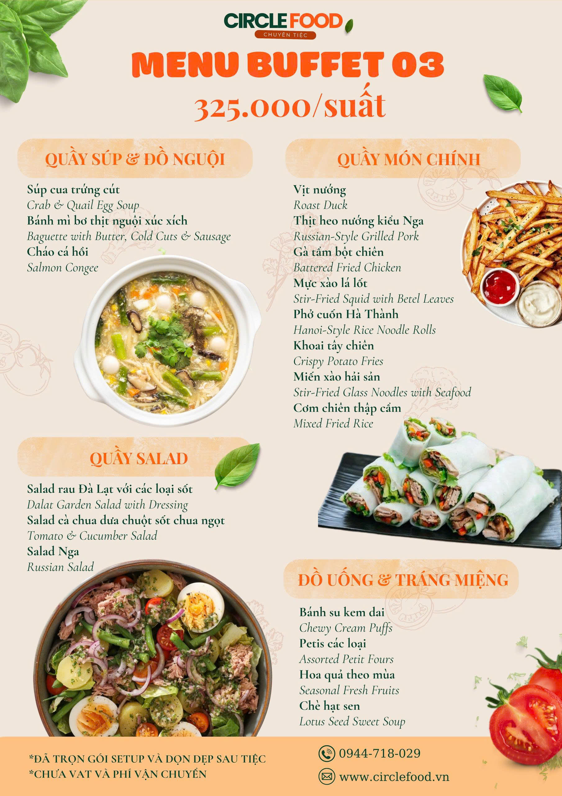 Menu buffet tại nhà 03