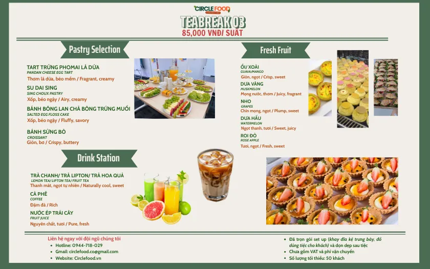 Menu Tiệc ngọt Đám cưới 03