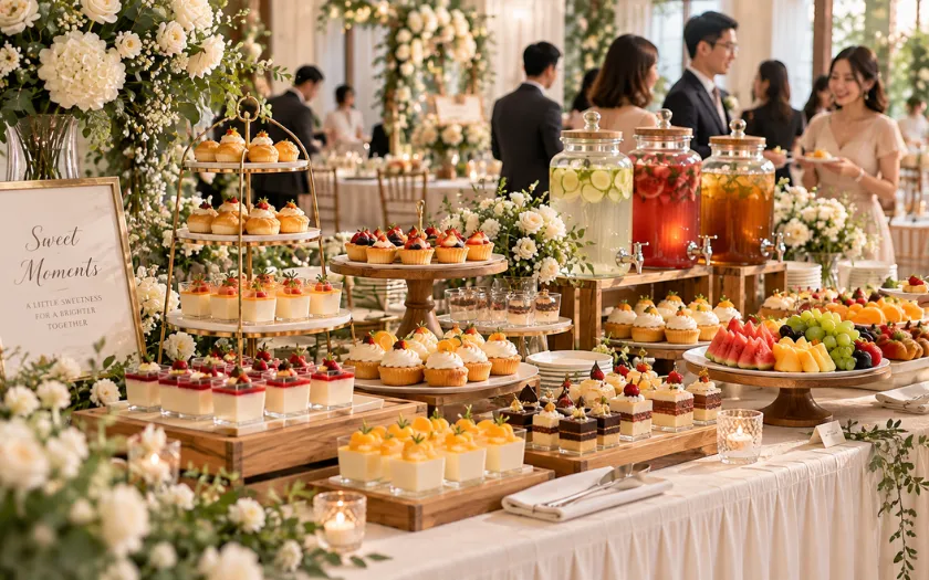 Các đám cưới đông khách nên đa dạng menu tiệc ngọt để có thêm nhiều lựa chọn