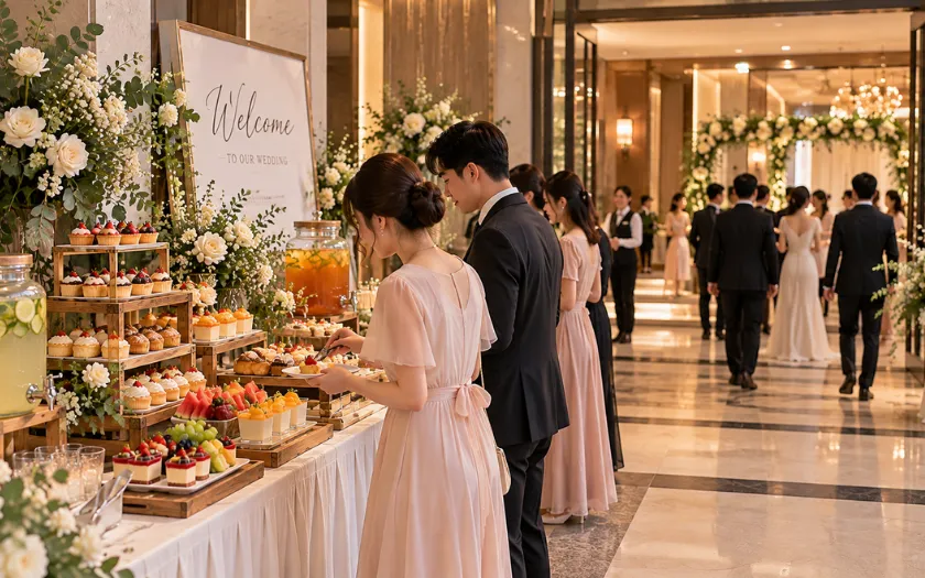 Vị trí sắp xếp bàn tiệc ngọt rất quan trọng để đảm bảo đám cưới diễn ra thuận tiện